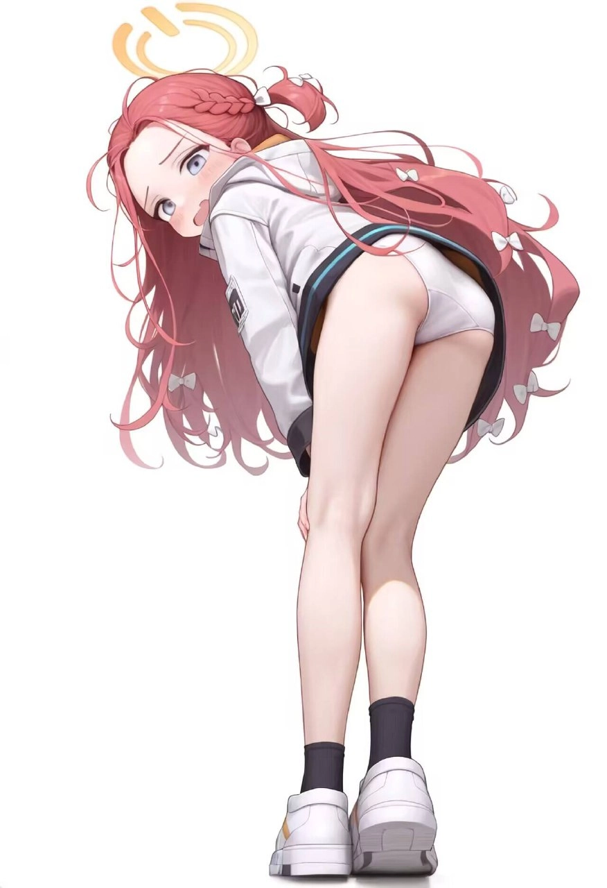 一系列的卡通图像的女孩穿着学校制服。